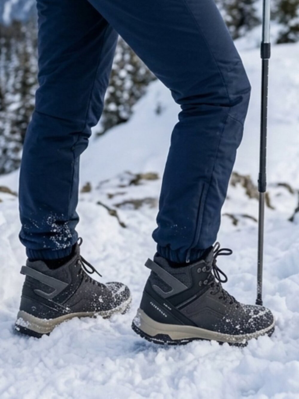 Quechua SH-500 X-Warm Mid Grey Leather Winter Hiking Boots